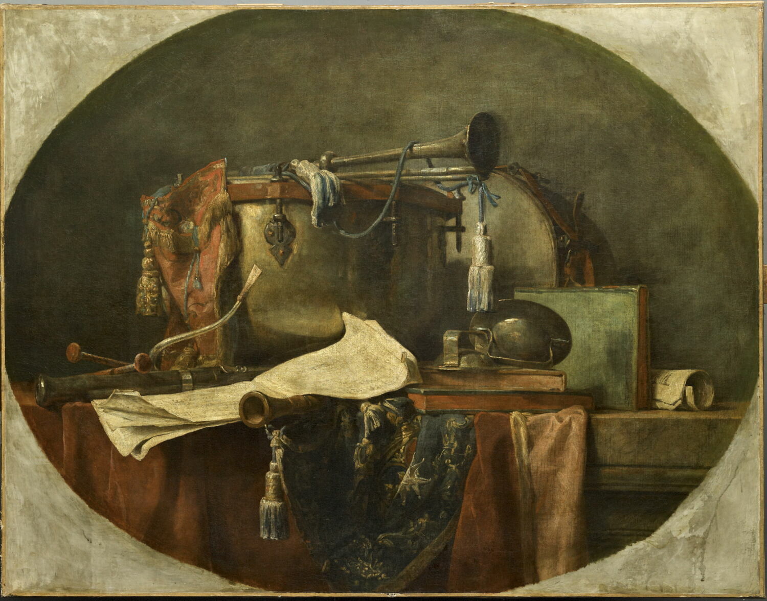 Les Instruments de la musique civile., Chardin, Jean Baptiste Siméon, 3e quart du XVIIIe siècle (1767)