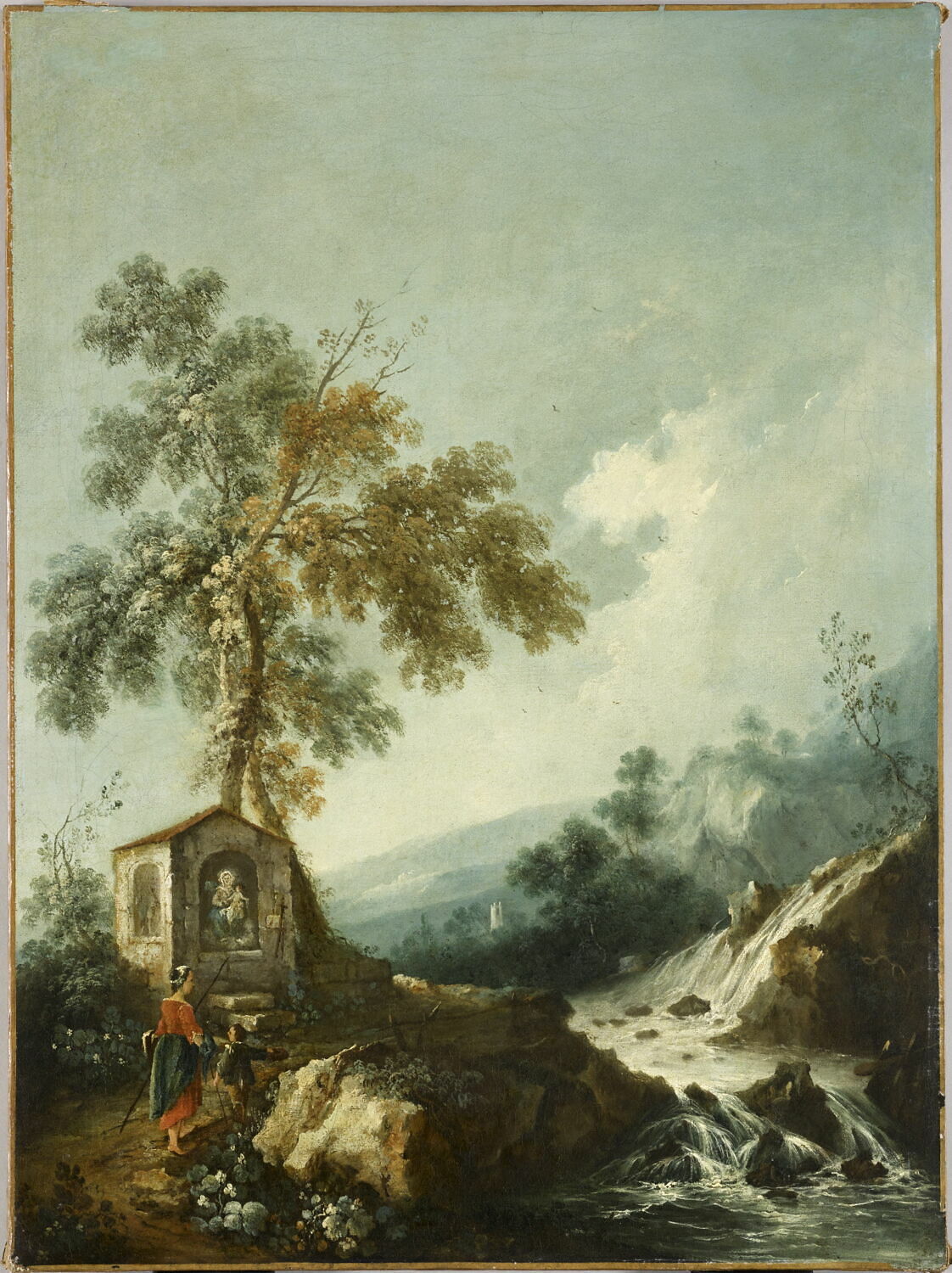 Paysage avec oratoire, Anonyme, XVIIIe siècle (1700 - 1800)