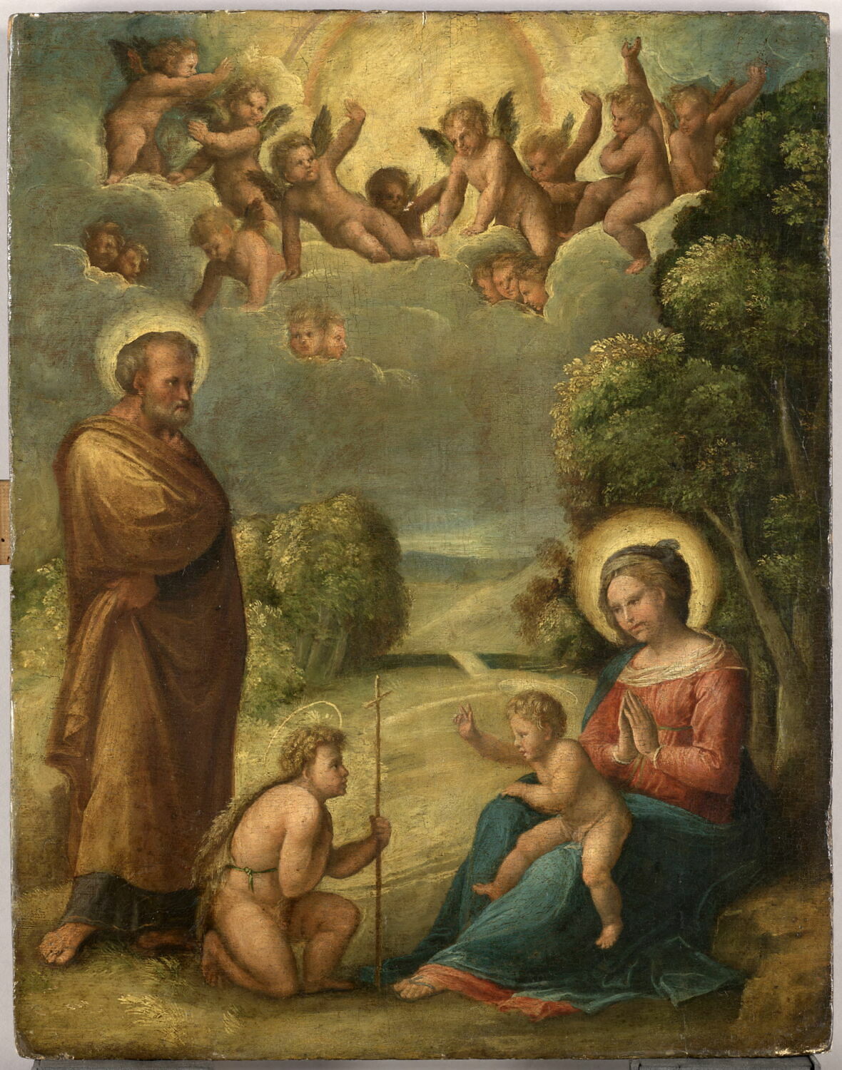 La Sainte Famille avec le petit saint Jean Baptiste, Bagnacavallo, 1e moitié du XVIe siècle (1500 - 1550)