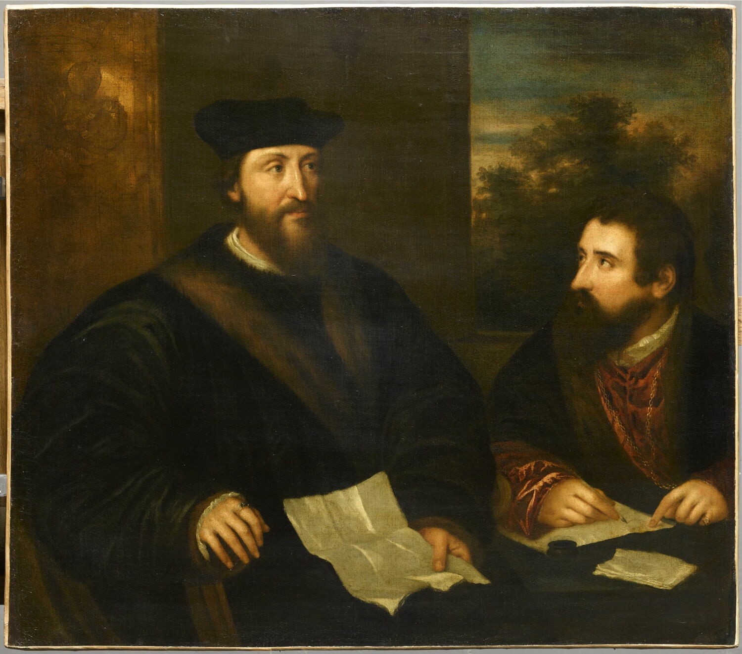 Le Cardinal Georges d' Armagnac (1500-1585) et Guillaume Philandrier, Titien, XVIIe siècle (1600 - 1700)