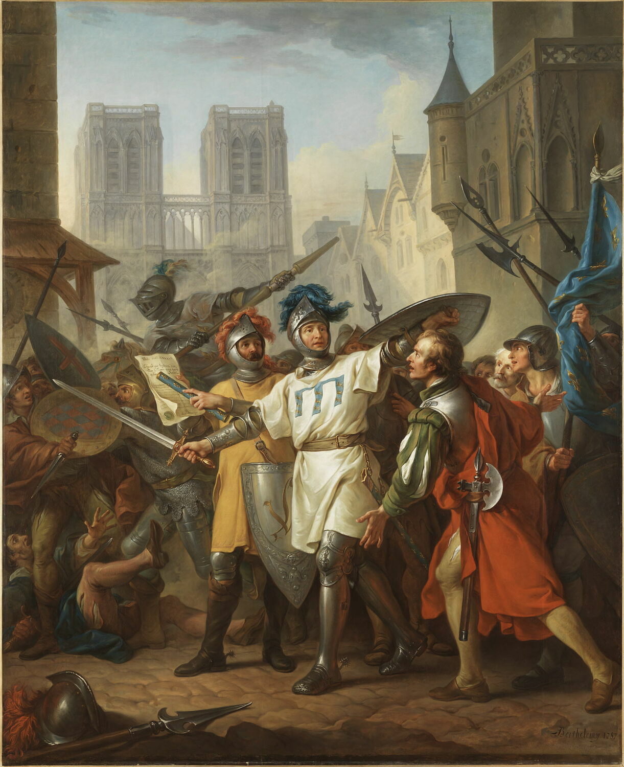 La reprise de Paris sur les Anglais. Entrée de l'armée française le 13 avril 1436., Berthélemy, Jean-Simon, 4e quart du XVIIIe siècle (1787)