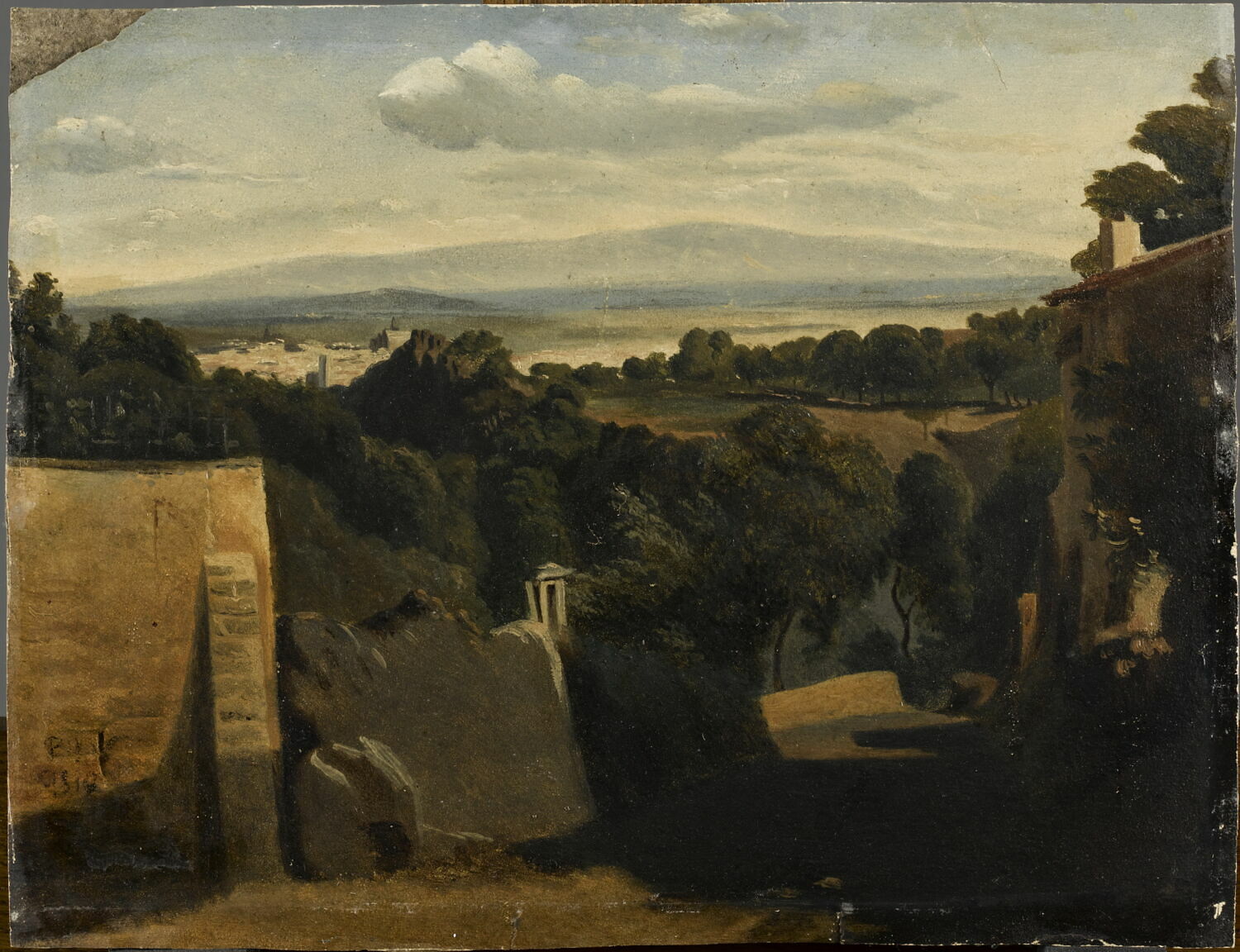 Paysage de la campagne romaine, Corot, Jean-Baptiste Camille, XIXe siècle (1800 - 1900)