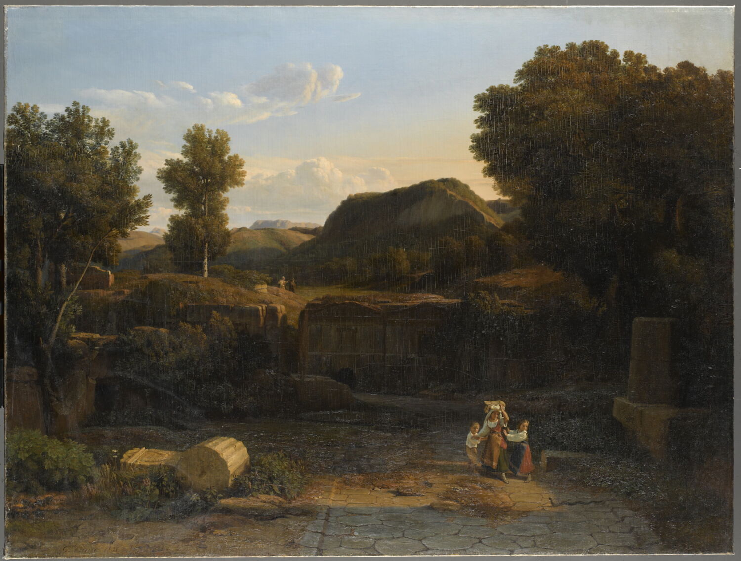 La Voie des tombeaux, site des environs de Rome, Prieur, Romain Étienne Gabriel, 1e moitié du XIXe siècle (1836)