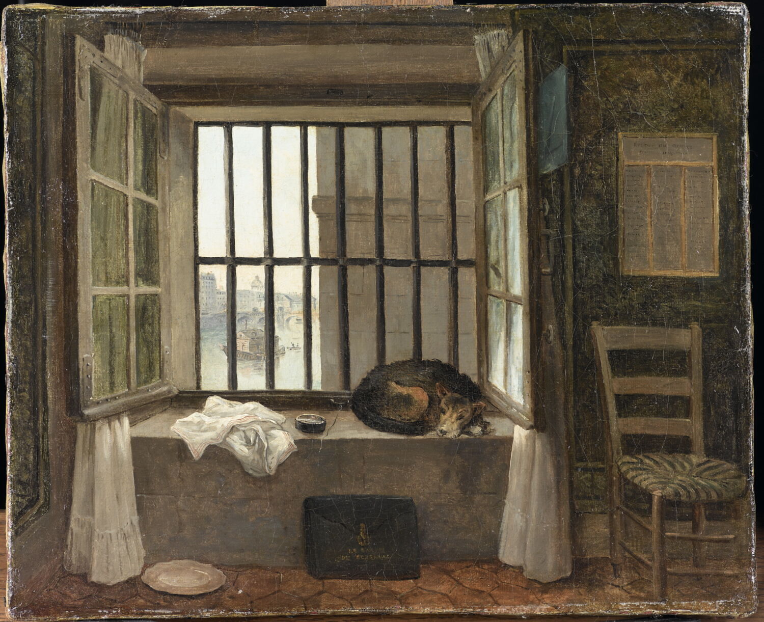Vue de la cellule du baron de Besenval à la prison du Châtelet, Robert, Hubert, 4e quart du XVIIIe siècle (1789 - 1790)
