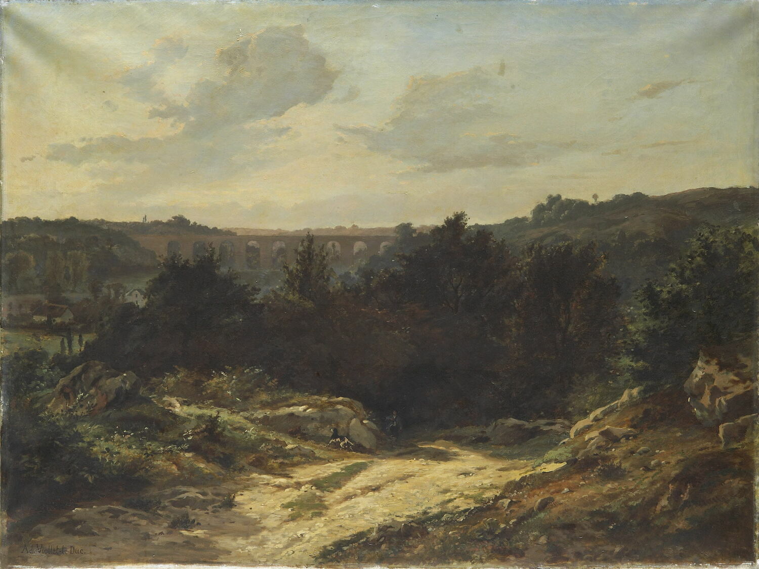 Vue prise aux environs des aqueducs de Buc, Viollet-Le-Duc, Adolphe Étienne, XIXe siècle (1800 - 1900)
