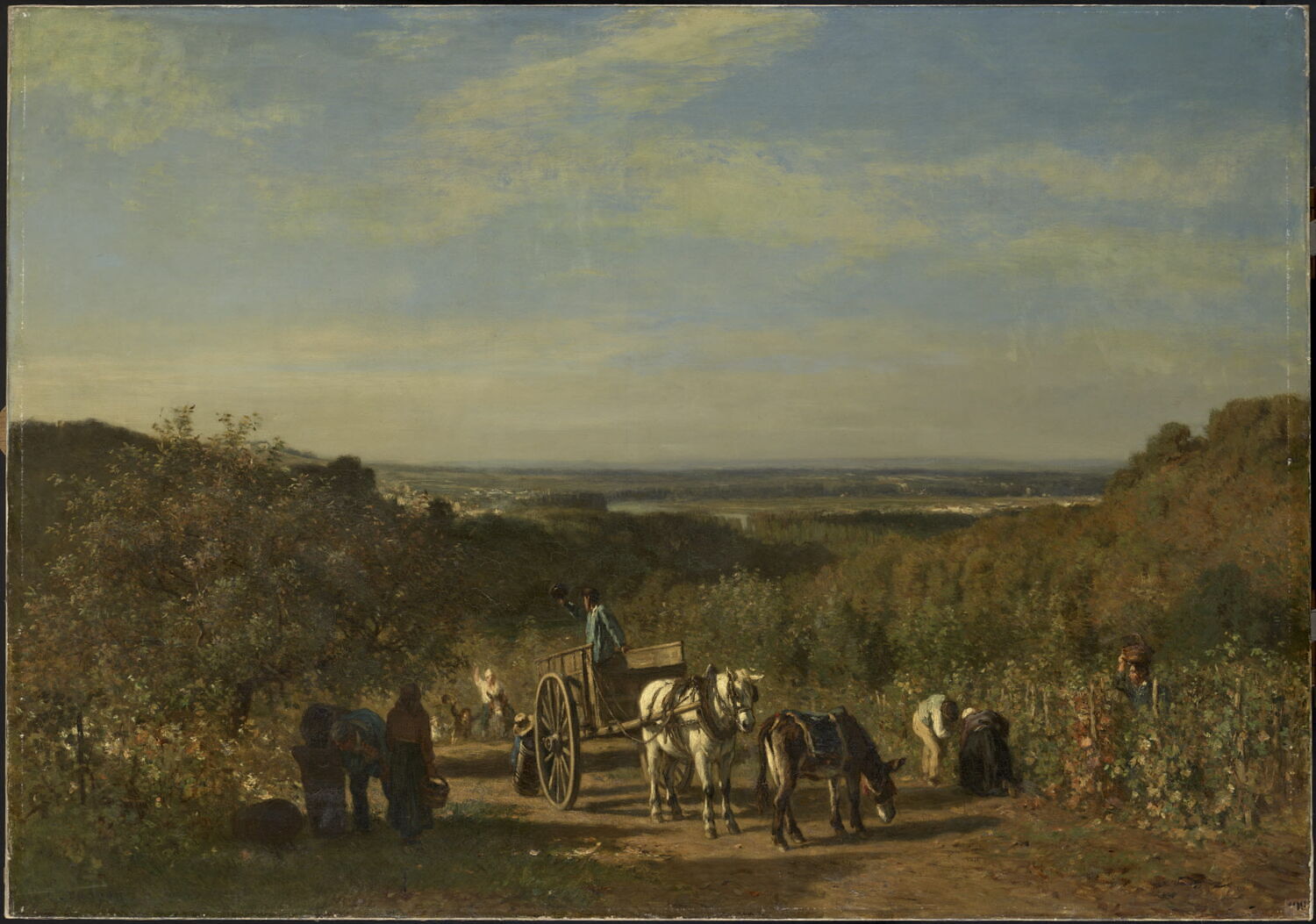 Vendanges sur les bords de la Seine, Constant Troyon, 1856