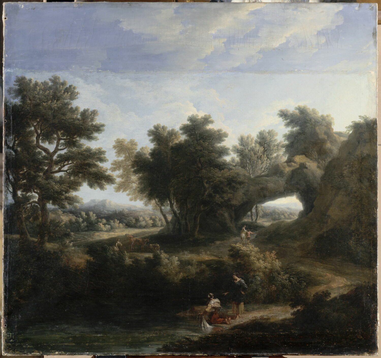 Paysage avec un rocher percé, Domenchin de Chavanne, Pierre-Salomon, Début du XVIIIe siècle (1709)