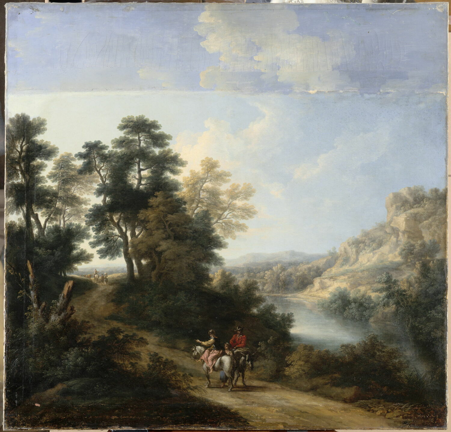 Paysage avec deux cavaliers, Domenchin de Chavanne, Pierre-Salomon, Début du XVIIIe siècle (1709)