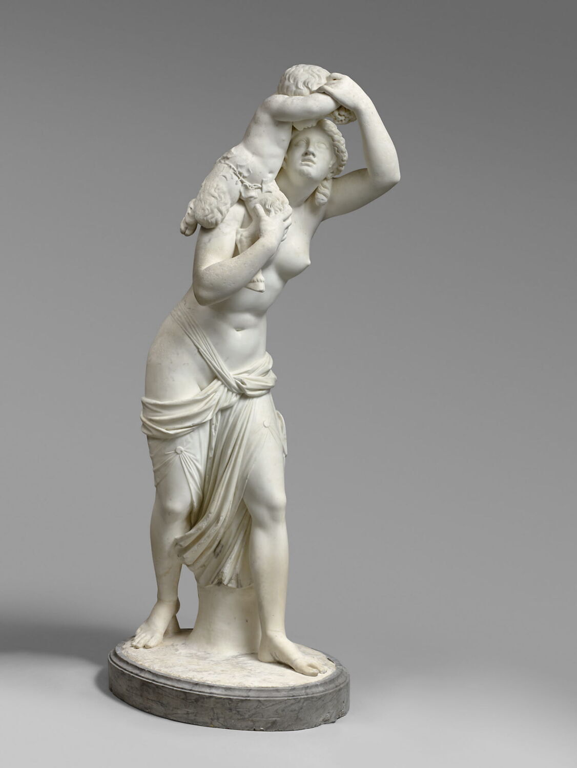 Bacchante portant un Satyre enfant sur l'épaule droite, Foucou, Jean Joseph, 1777