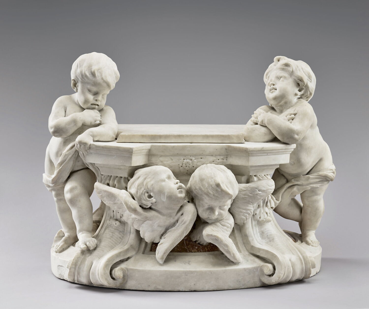 Deux petits anges et deux têtes de chérubins, France, 1650 - 1700