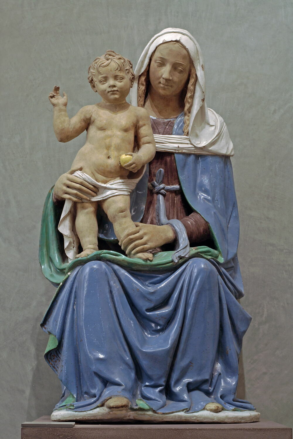 La Vierge assise tenant l'Enfant debout sur le genou droit, Italie, vers 1520 (attribution d'après style)