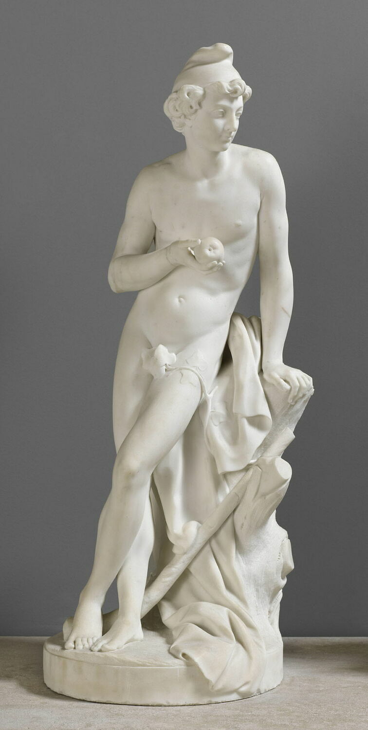 Le Berger Pâris prêt à donner la pomme qui doit être le prix de la beauté, France, 1757