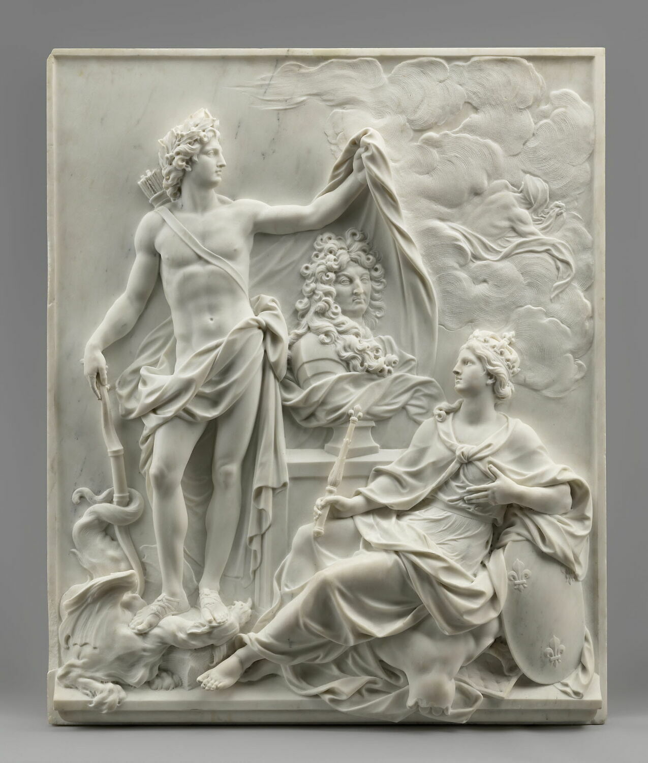 Le Dieu de la Santé montre à la France le buste de Louis XIV, roi de France, Coustou, Nicolas, 1693