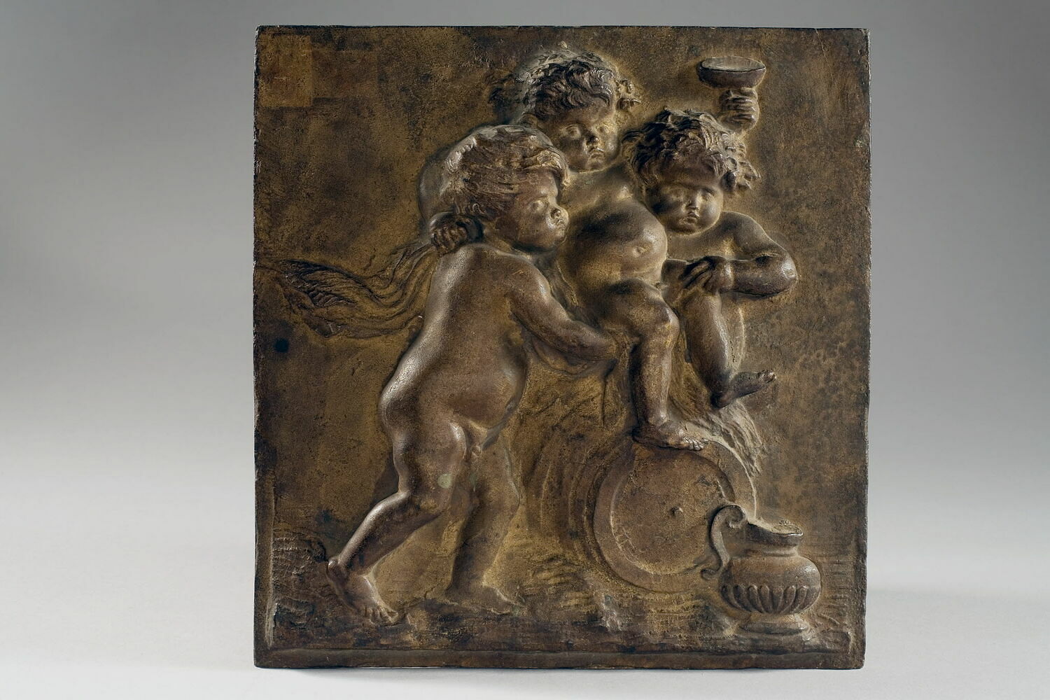 Bacchus enfant tenant une coupe soutenu par deux enfants, Van Opstal, Gérard, avant - 1668