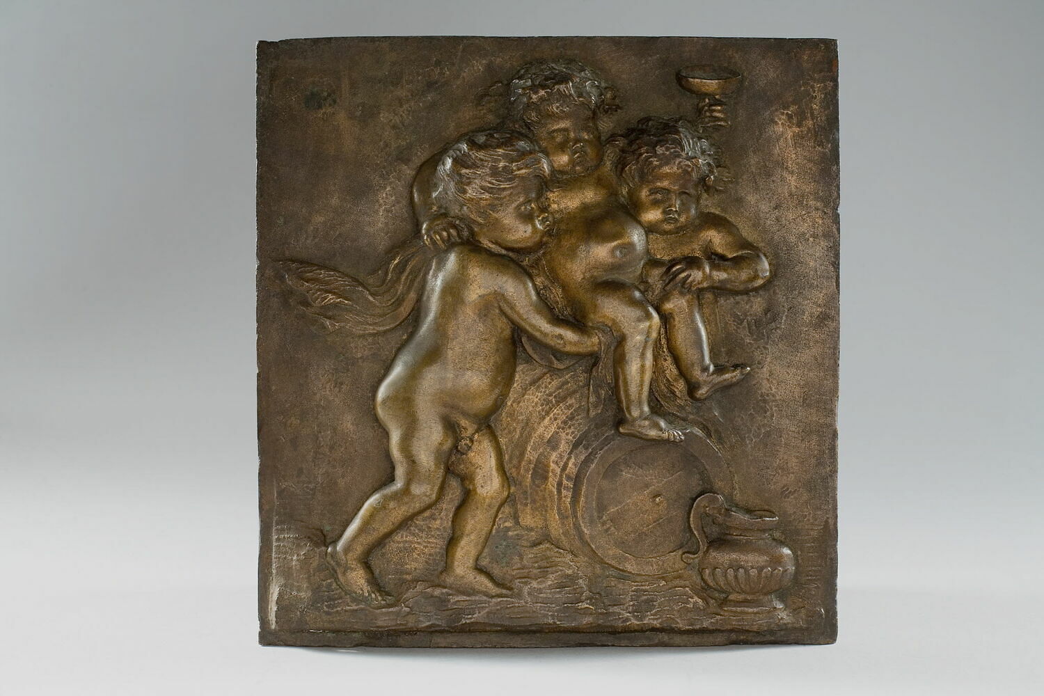Bacchus enfant tenant une coupe soutenu par deux enfants, Van Opstal, Gérard, avant - 1668