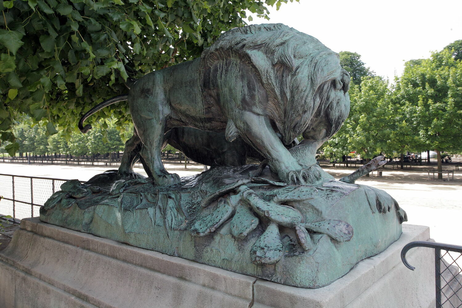 Lion et lionne se disputant un sanglier, Cain, Auguste Nicolas, 1800 - 1900