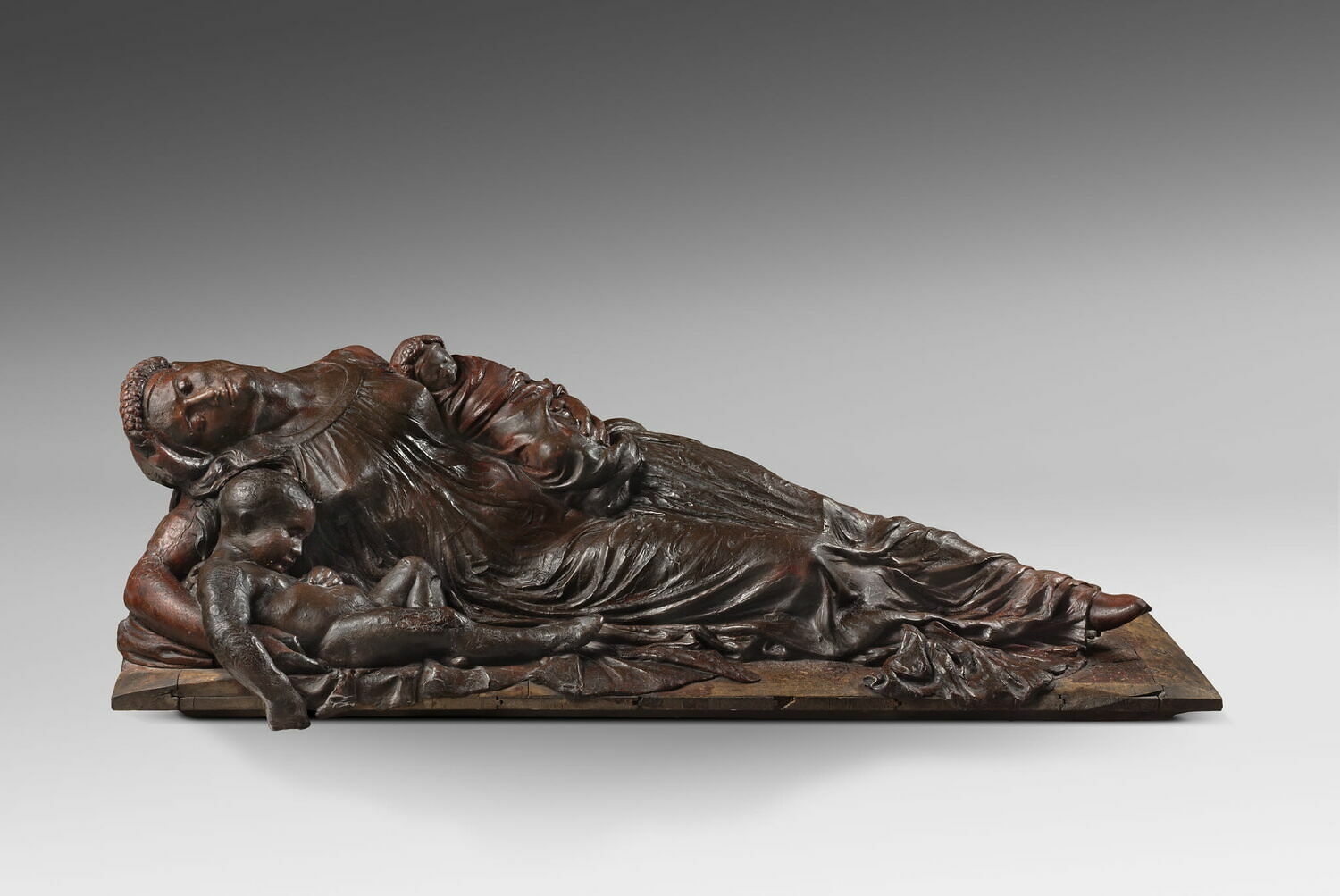 Jeune femme couchée tenant deux enfants dans ses bras, Giraud, Pierre François Grégoire, 1827