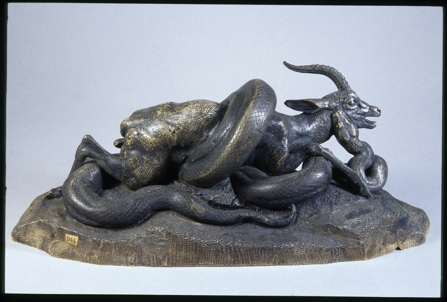 Serpent python enlaçant une gazelle, Barye, Antoine Louis, 1800 - 1900