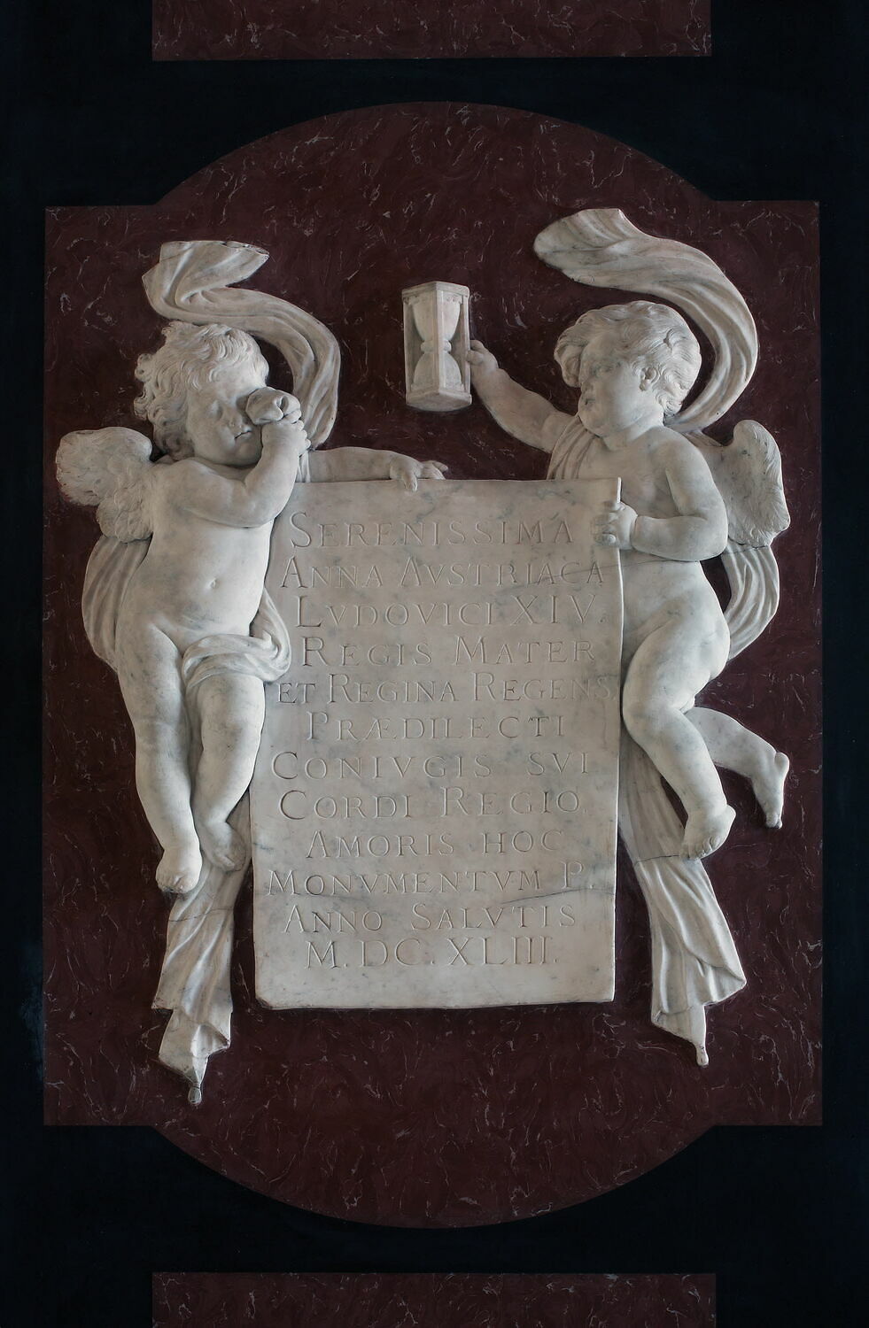 Dédicace de la reine Anne d'Autriche, élément du décor du monument au coeur de Louis XIII, Sarazin, Jacques, 1643