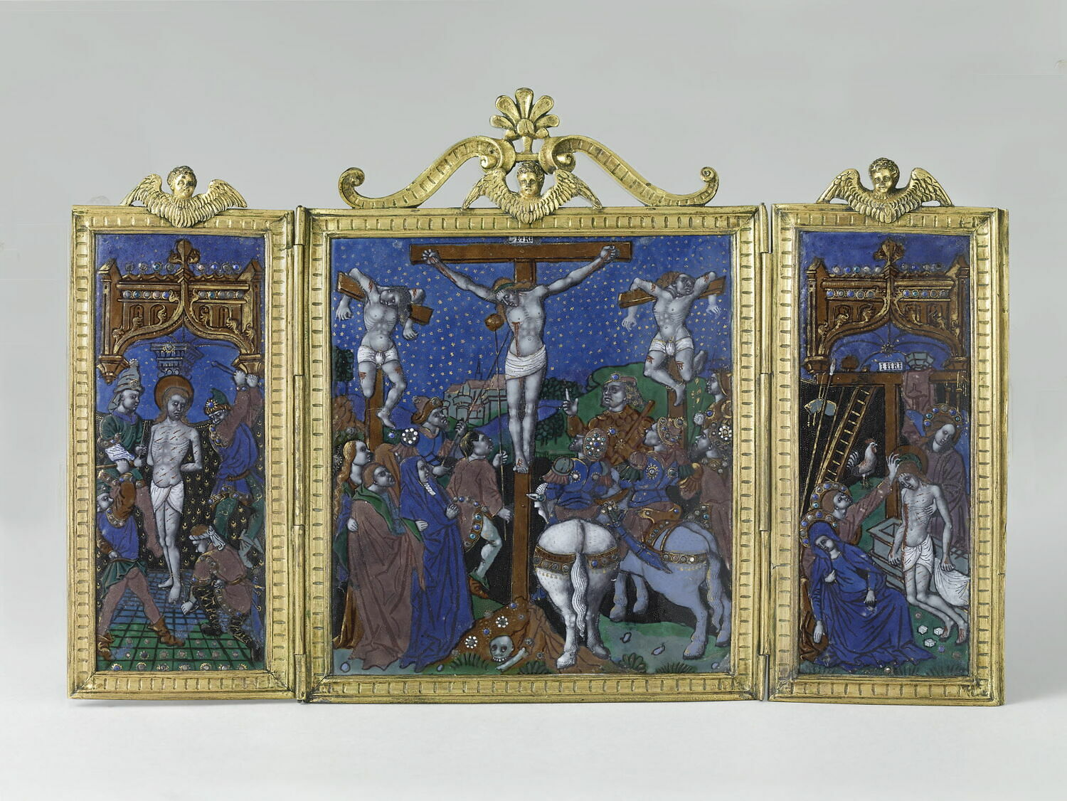 Triptyque : la Crucifixion entre La Flagellation et la Descente de Croix