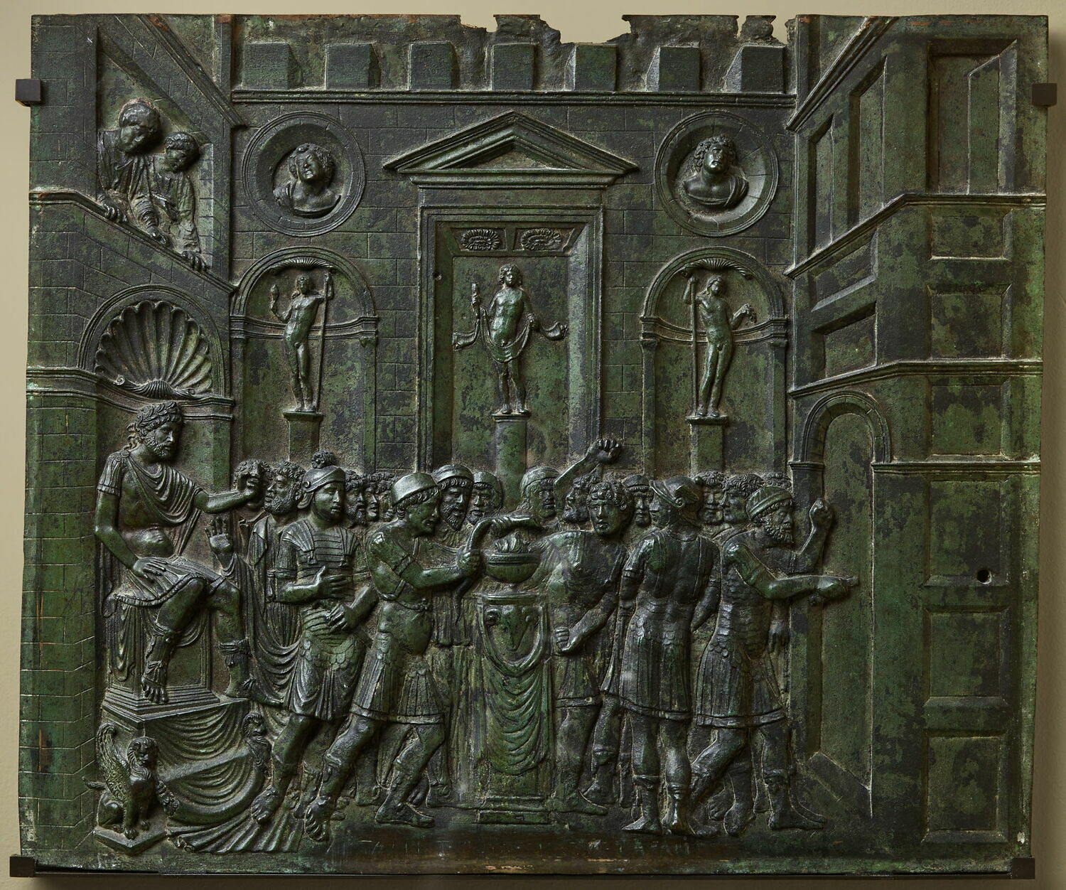 Bas-relief : intérieur d'un temple, ок. 1704