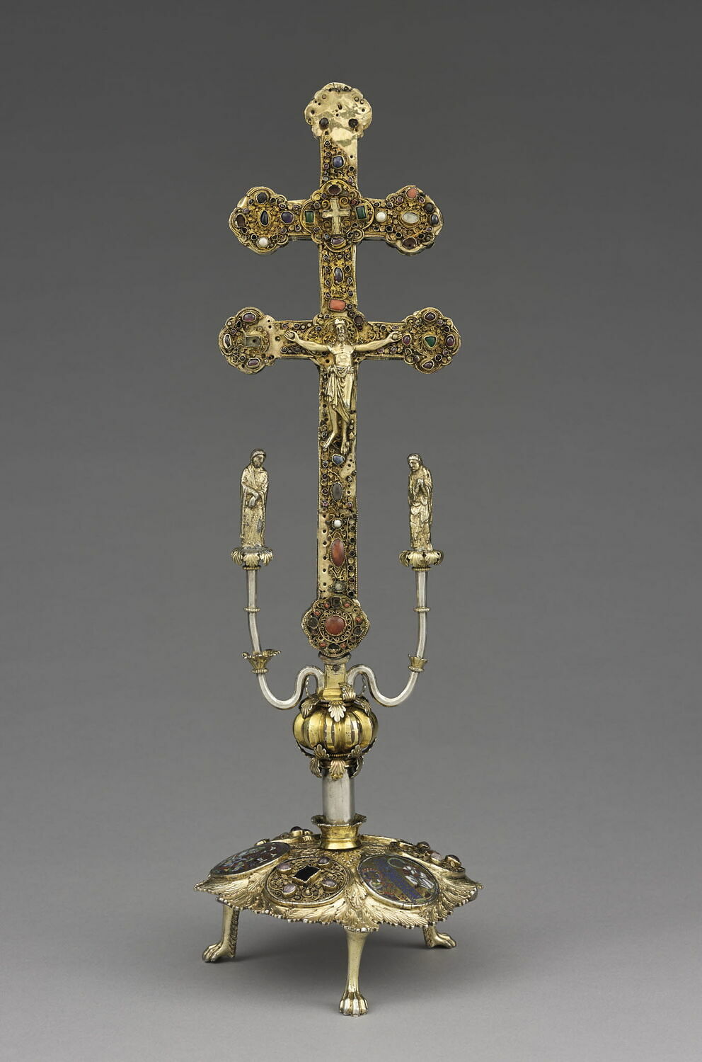 Croix-reliquaire de la Vraie Croix "de l'abbé Hugues" provenant de Saint-Vincent de Laon