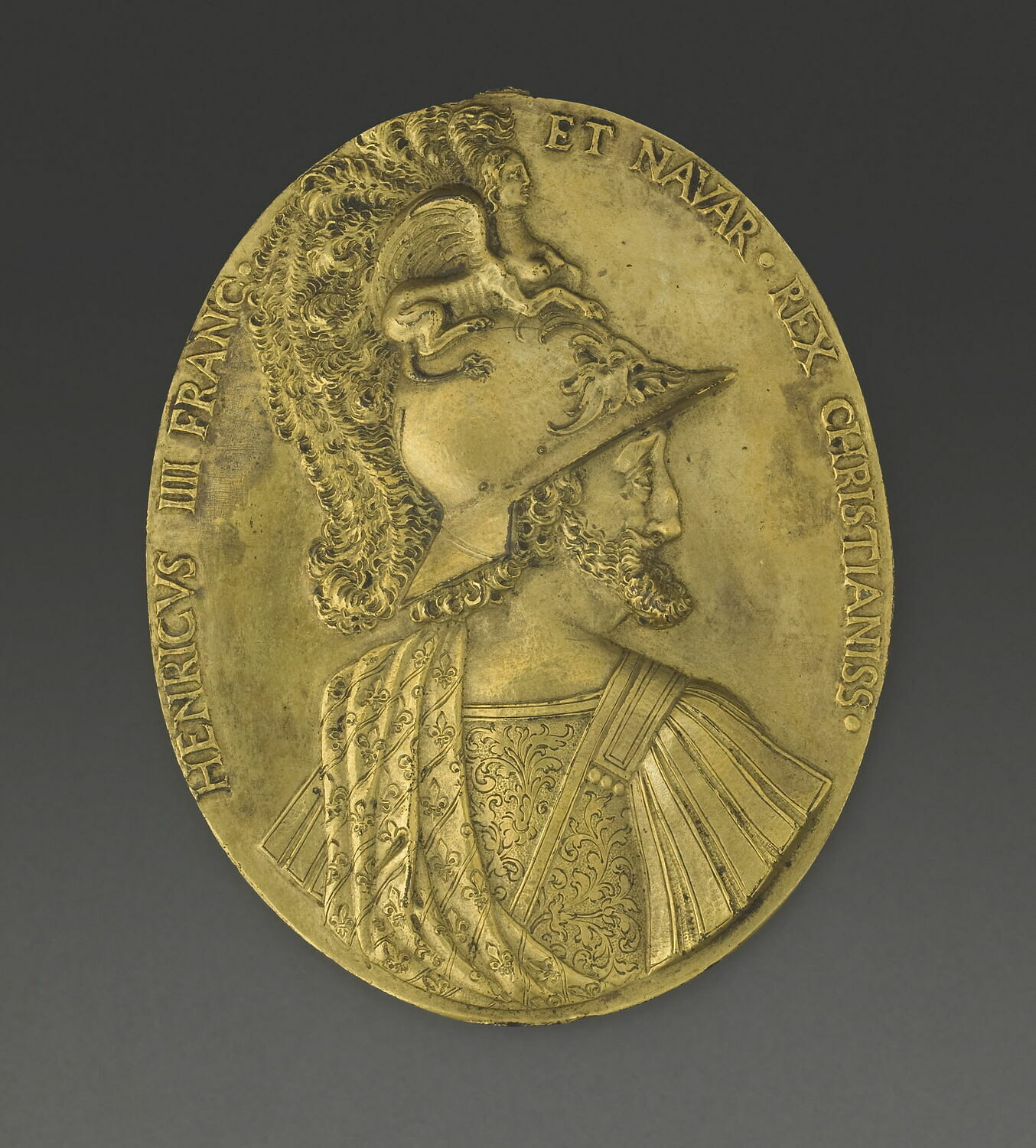 Médaille Henri IV – Roi De France Et De Navarre – Signée A. Caqué (XIXe, Étain)