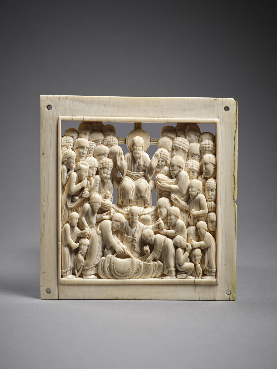 Plaque : Multiplication des pains et des poissons., "groupe de Magdebourg", roman (Occident->moyen âge)

Date de création/fabrication : vers 968