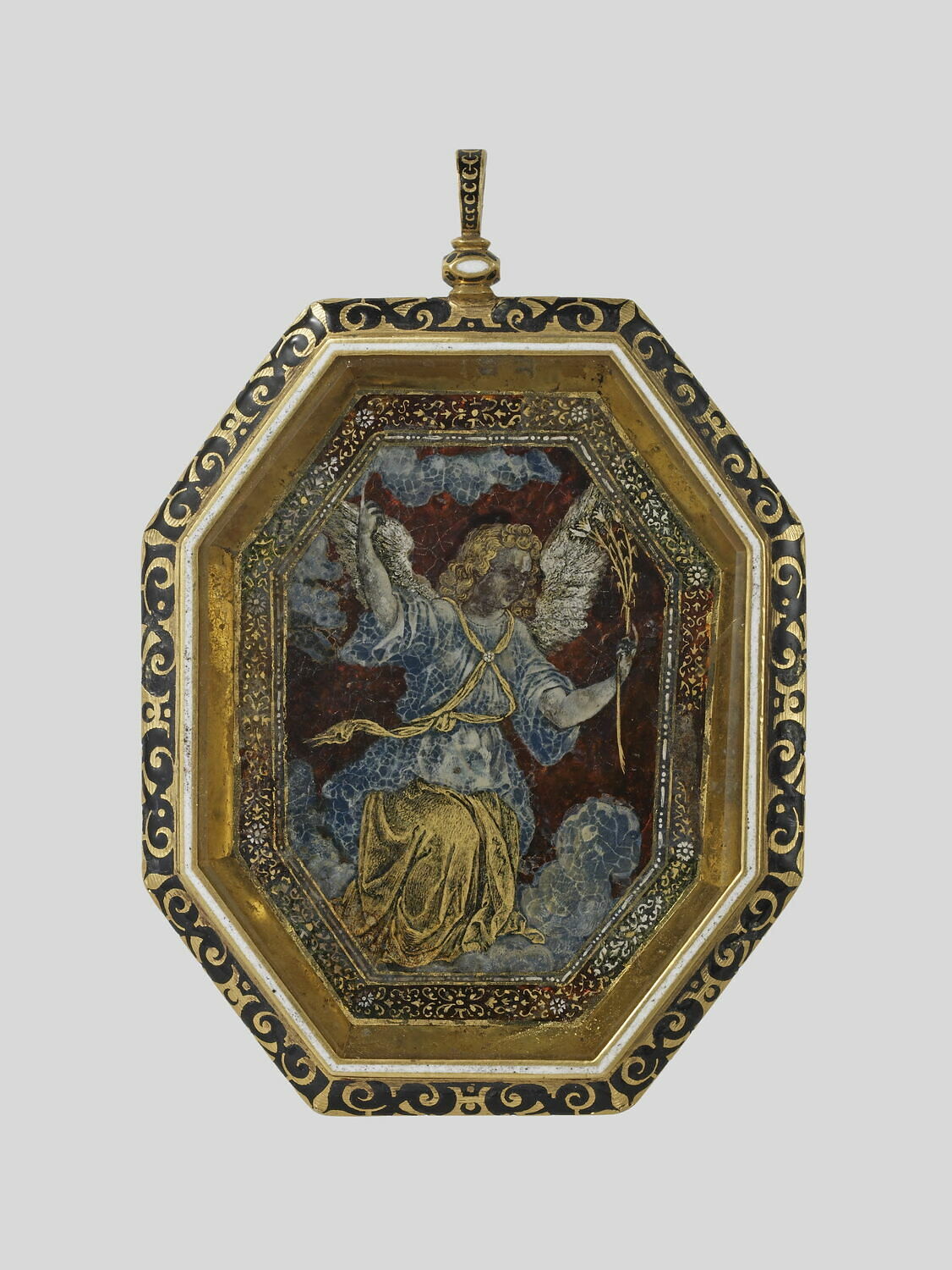 Médaillon octogonal : l'Ange de l'Annonciation