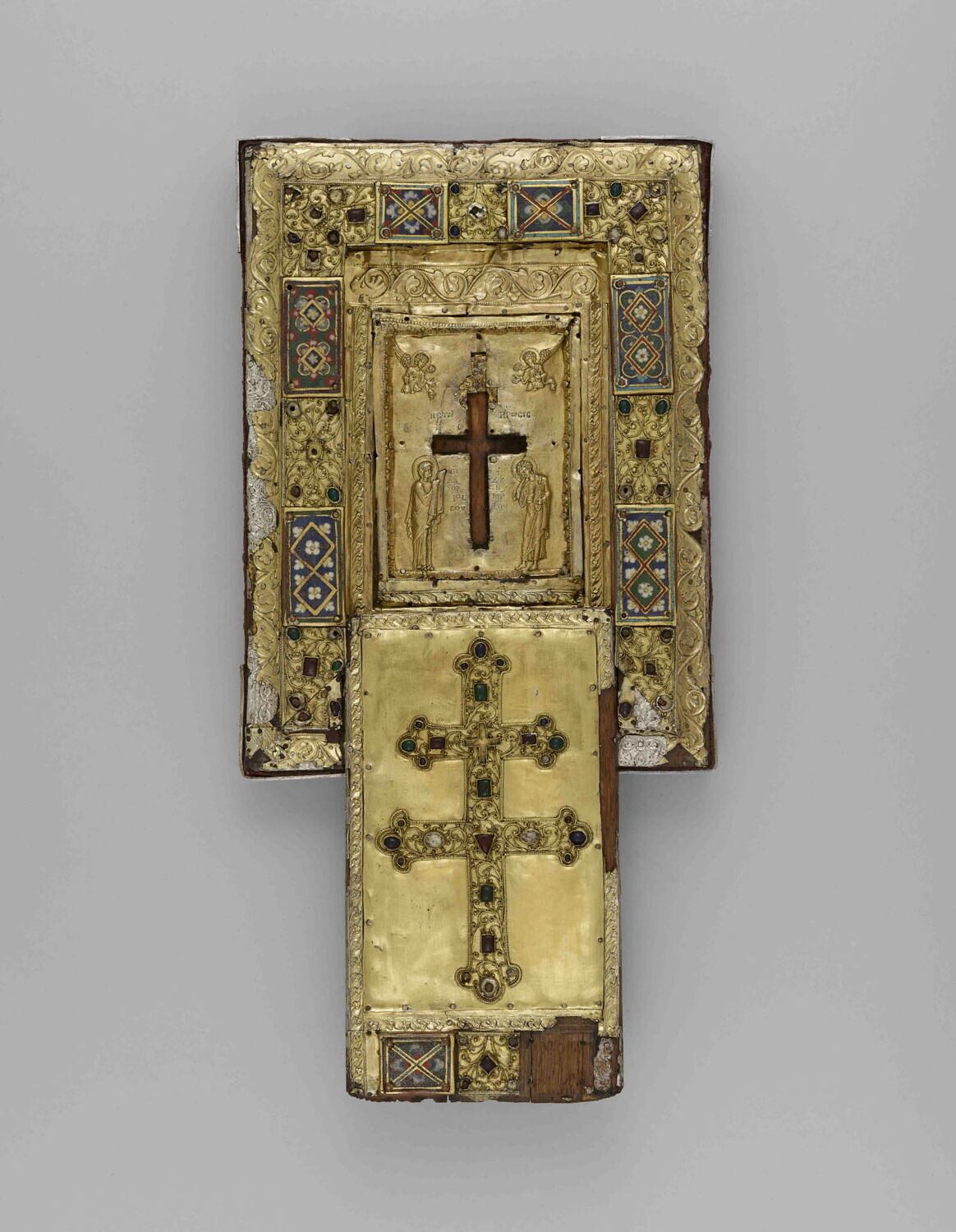 Tableau-reliquaire de la Vraie Croix et couvercle à glissière