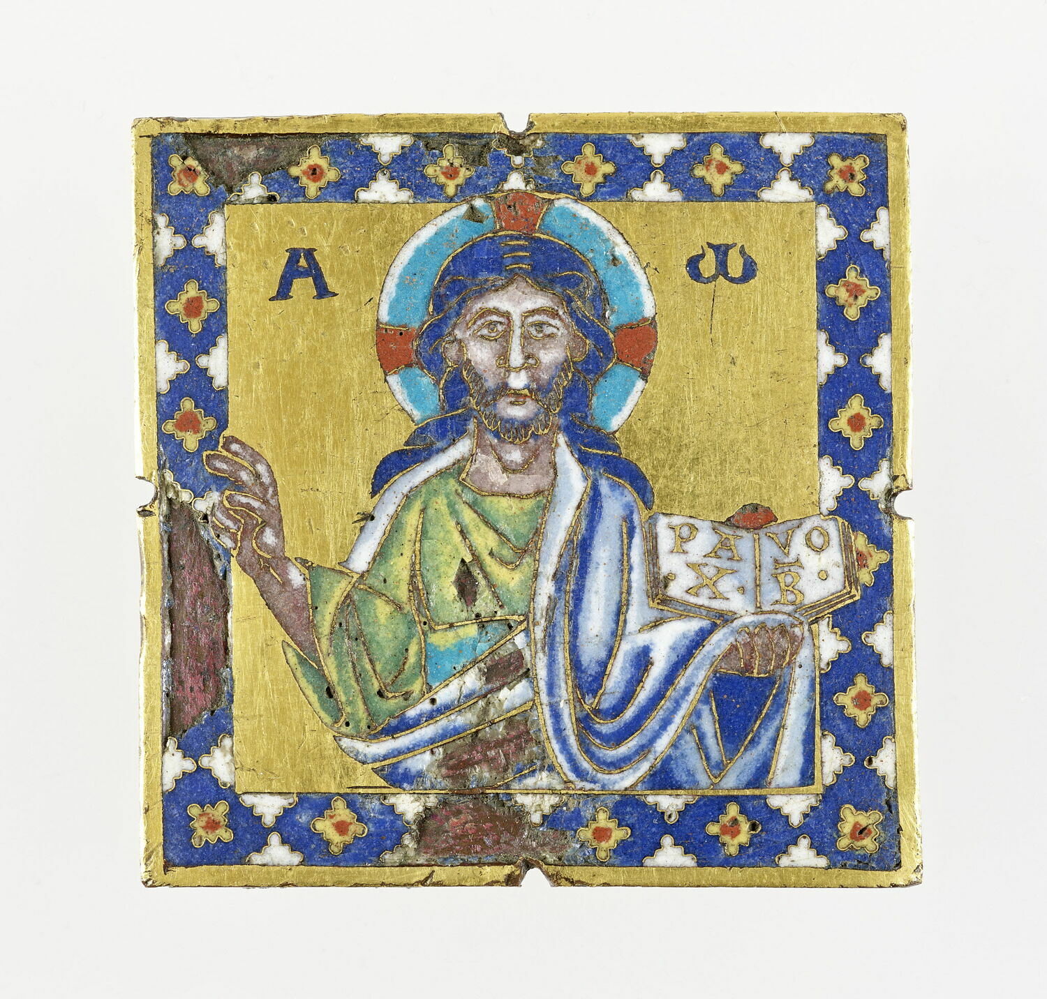 Plaque centrale d'une croix : le Christ bénissant