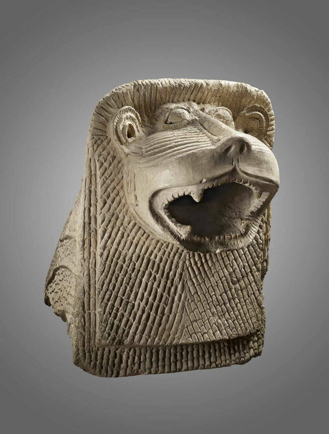 Tête de lion gardien de temple, 1ère dynastie de Babylone (début IIe mill) (-1800 - -1700)