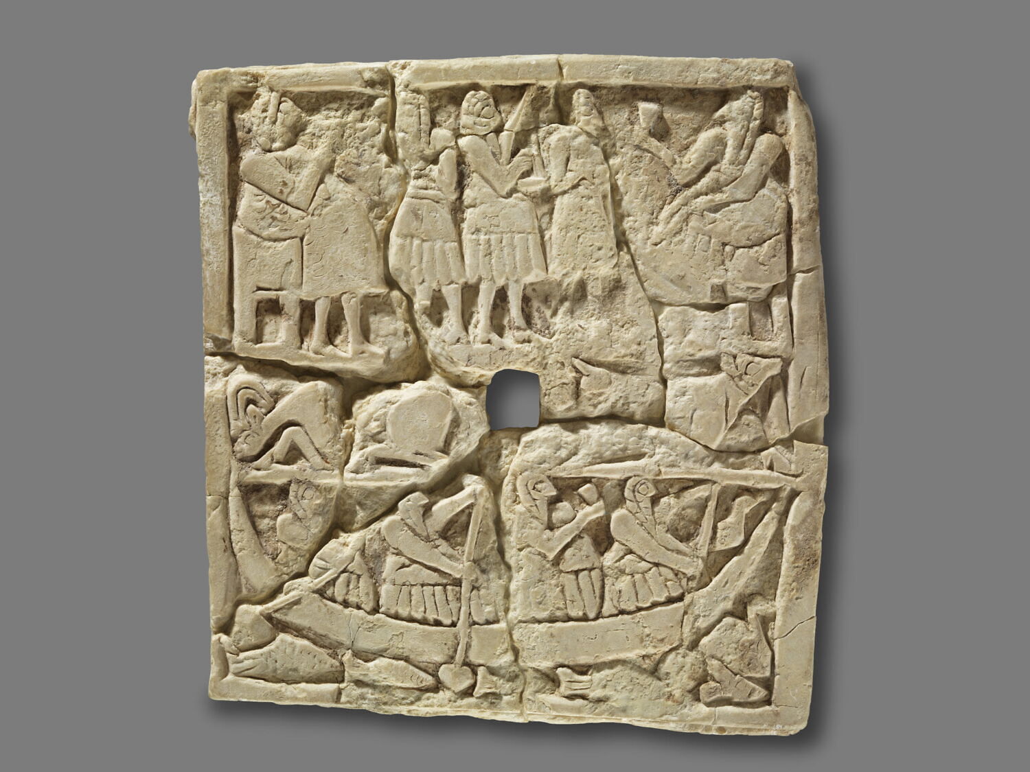 Relief perforé : banquet et navigation sacrée, Dynastique archaïque II (Vers 2750-2600) (-2700 - -2600)