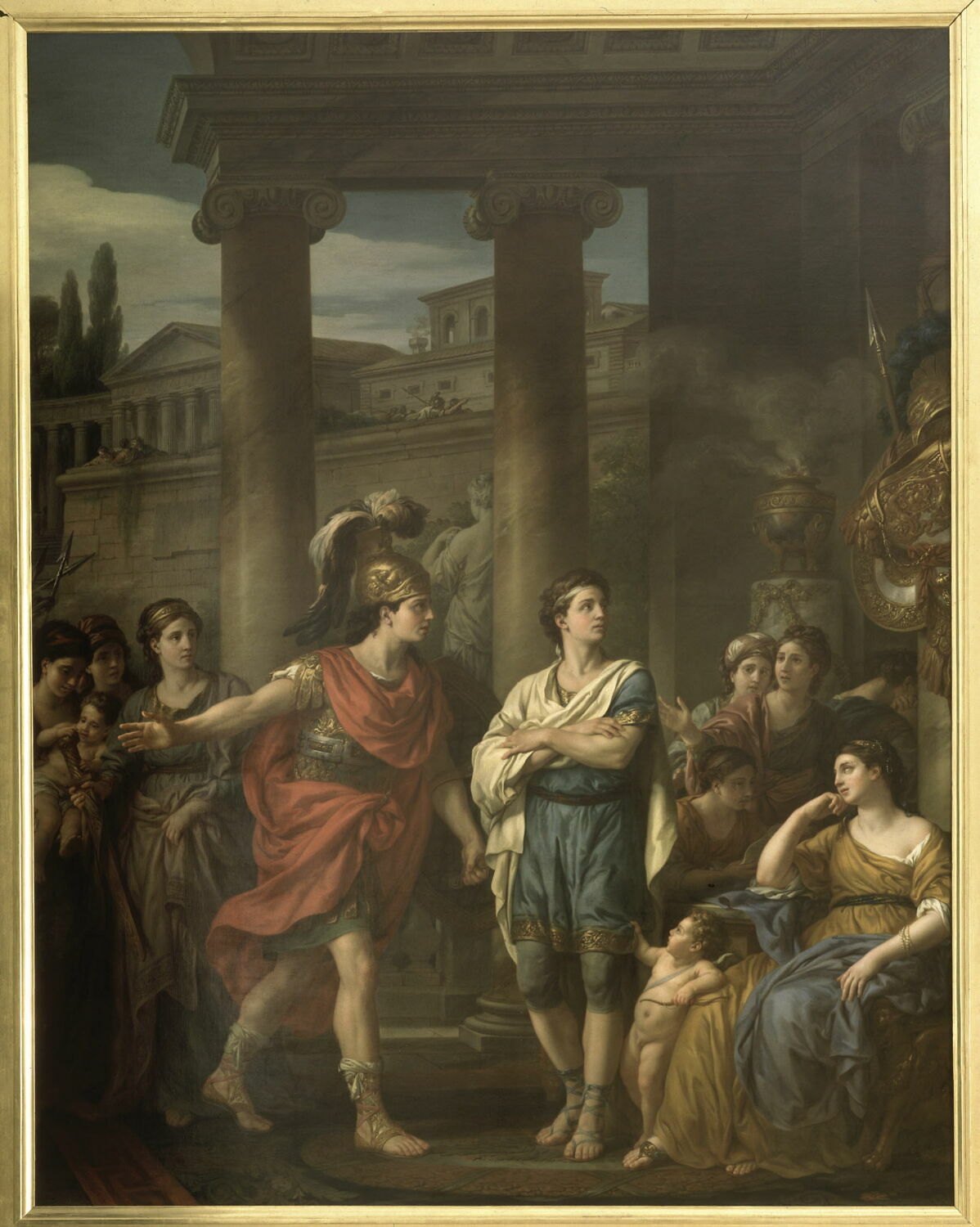 Les Reproches d'Hector à Pâris ou Hector déterminant Pâris à prendre les armes pour la défense de la patrie, Vien, Joseph-Marie, Fin du XVIIIe siècle (1760 - 1800)