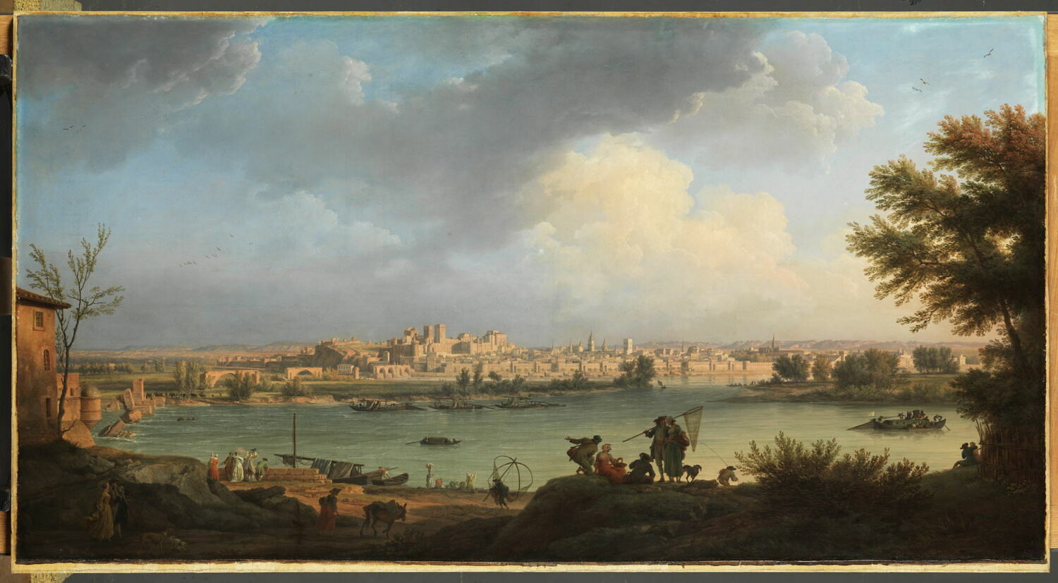 Vue d'Avignon, depuis la rive droite du Rhône, près de Villeneuve., Vernet, Claude-Joseph, 3e quart du XVIIIe siècle (1757)
