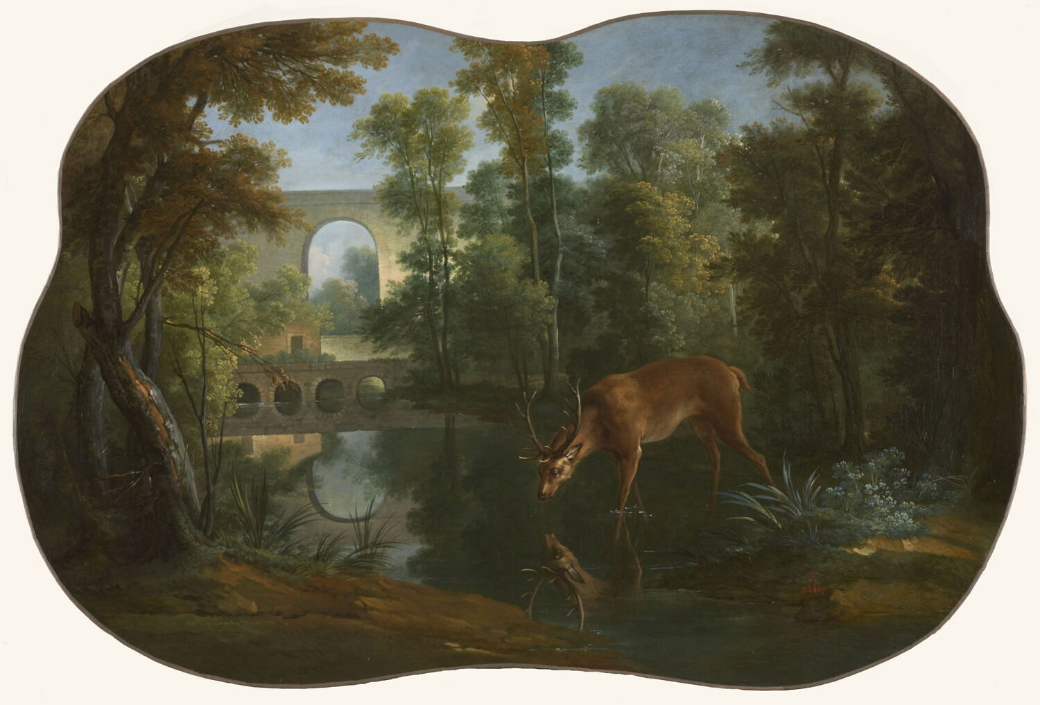 Le cerf se mirant dans l'eau, Oudry, Jean-Baptiste, Milieu du XVIIIe siècle (1747)