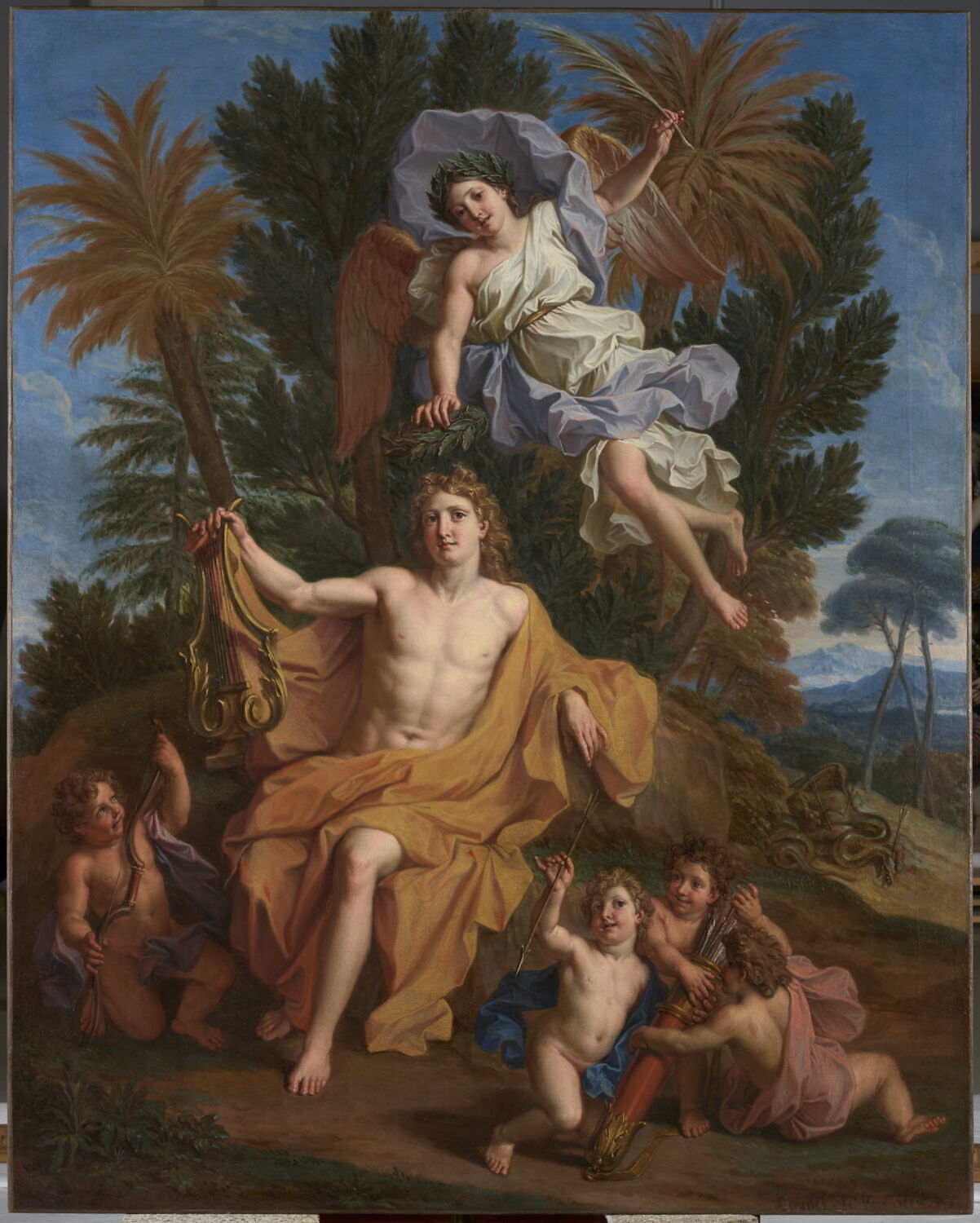 Apollon vainqueur du serpent Python, Coypel, Noël, Fin du XVIIe siècle - début du XVIIIè siècle (avant 1704)