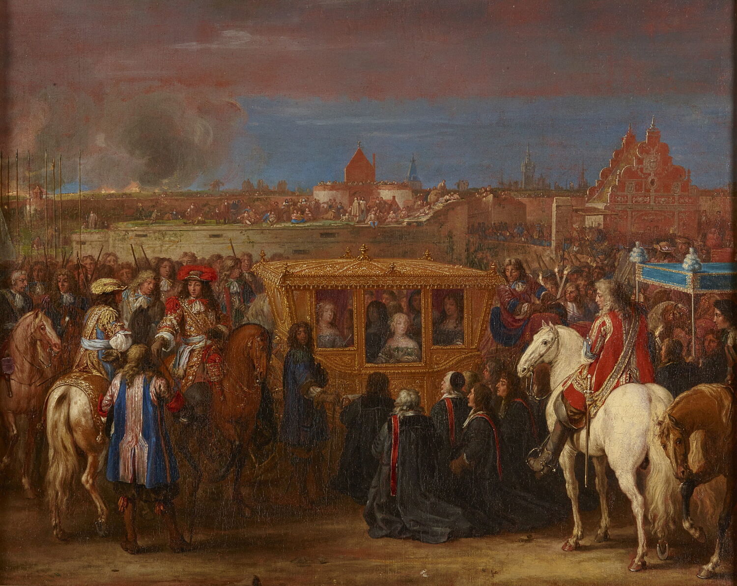 Entrée de Louis XIV et de Marie-Thérèse à Douai, 4 août 1667, Van der Meulen, Adam Frans, Fin du XVIIe siècle (1660 - 1700)