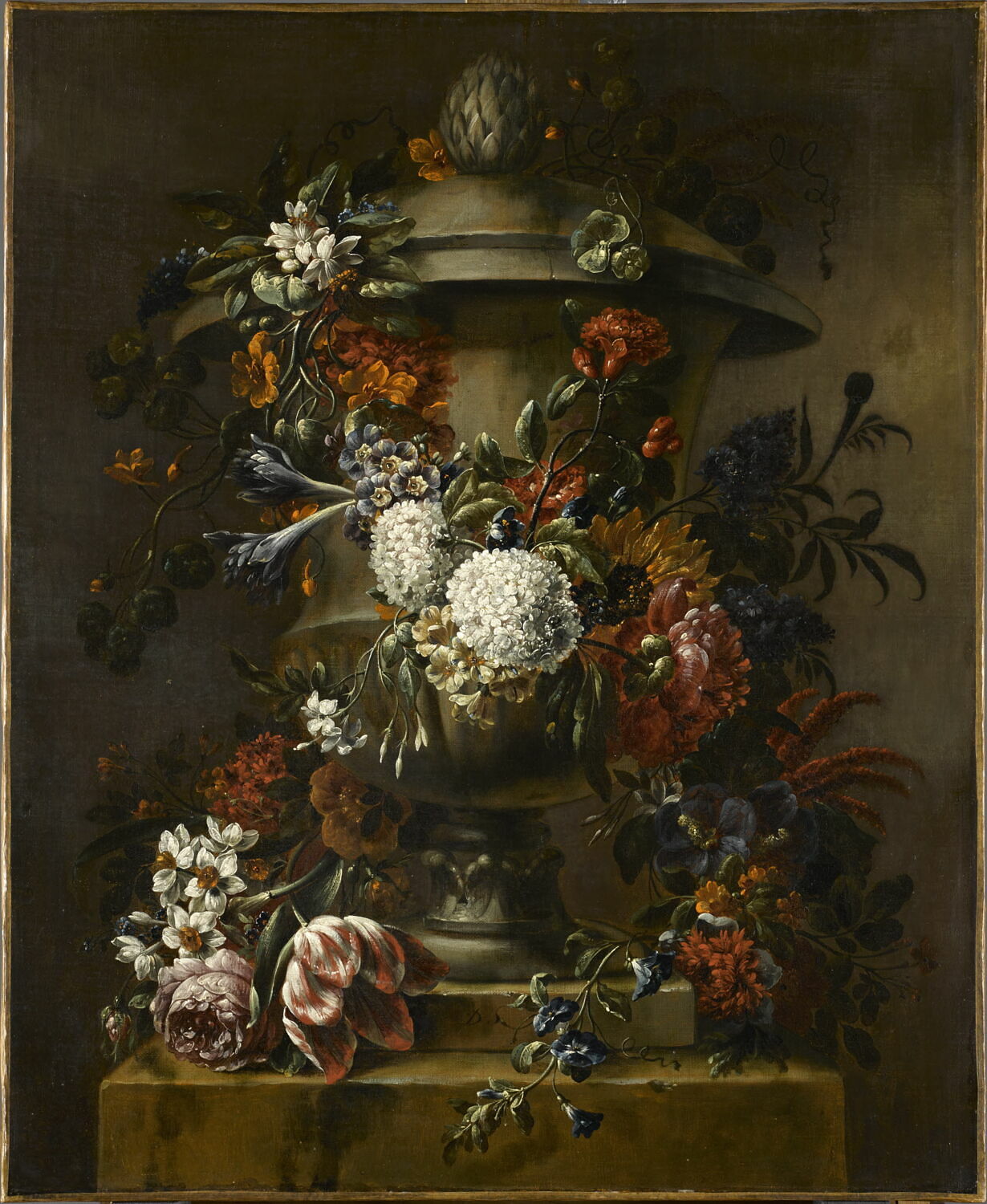 Vasque enguirlandée de fleurs, Anonyme, XVIIe siècle (1600 - 1700)