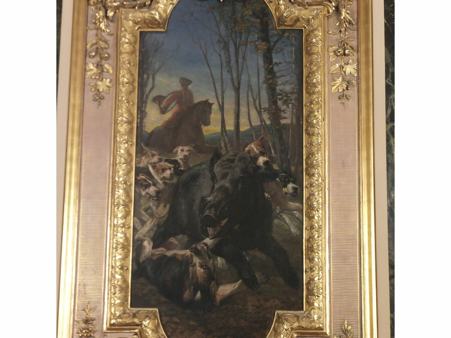 Scènes de chasse et de fauconnerie : Scène de chasse avec sanglier, Jadin, Louis Godefroy, 2e moitié du XIXe siècle (1860 - 1861)