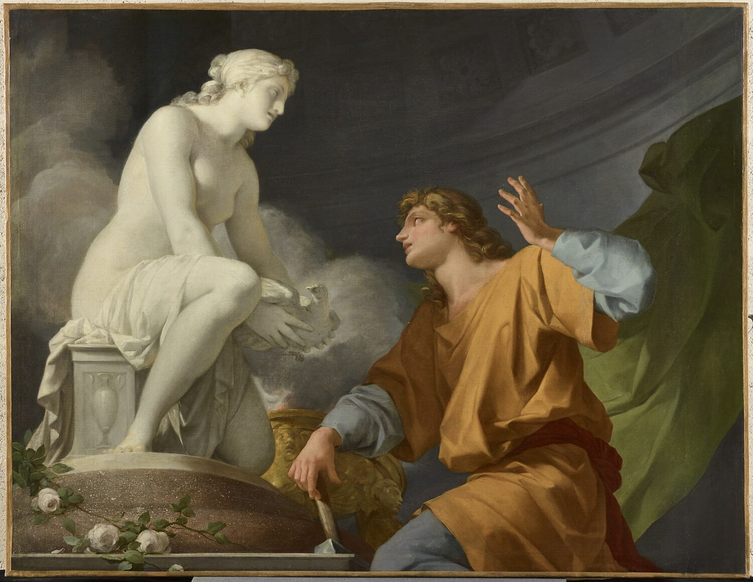 L'origine de la sculpture, ou Pygmalion amoureux de sa statue, Regnault, Jean Baptiste, 4e quart du XVIIIe siècle (1785)