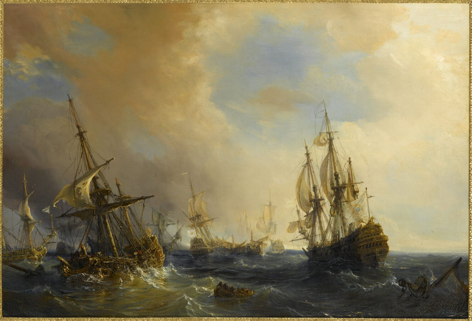 Prise de sept vaisseaux anglais par Monsieur de l'Aigle, le 2 mars 1711, Gudin, Théodore, 1e moitié du XIXe siècle (1839 - 1850)