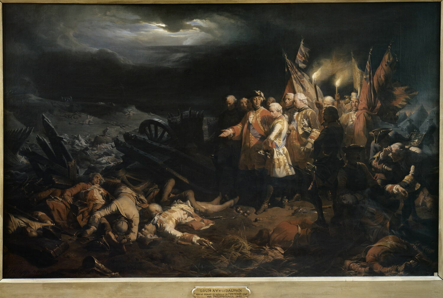 Louis XV sur le champ de la bataille de Fontenoy, 11 mai 1745, Philippoteaux, Félix, Milieu du XIXe siècle (1840)