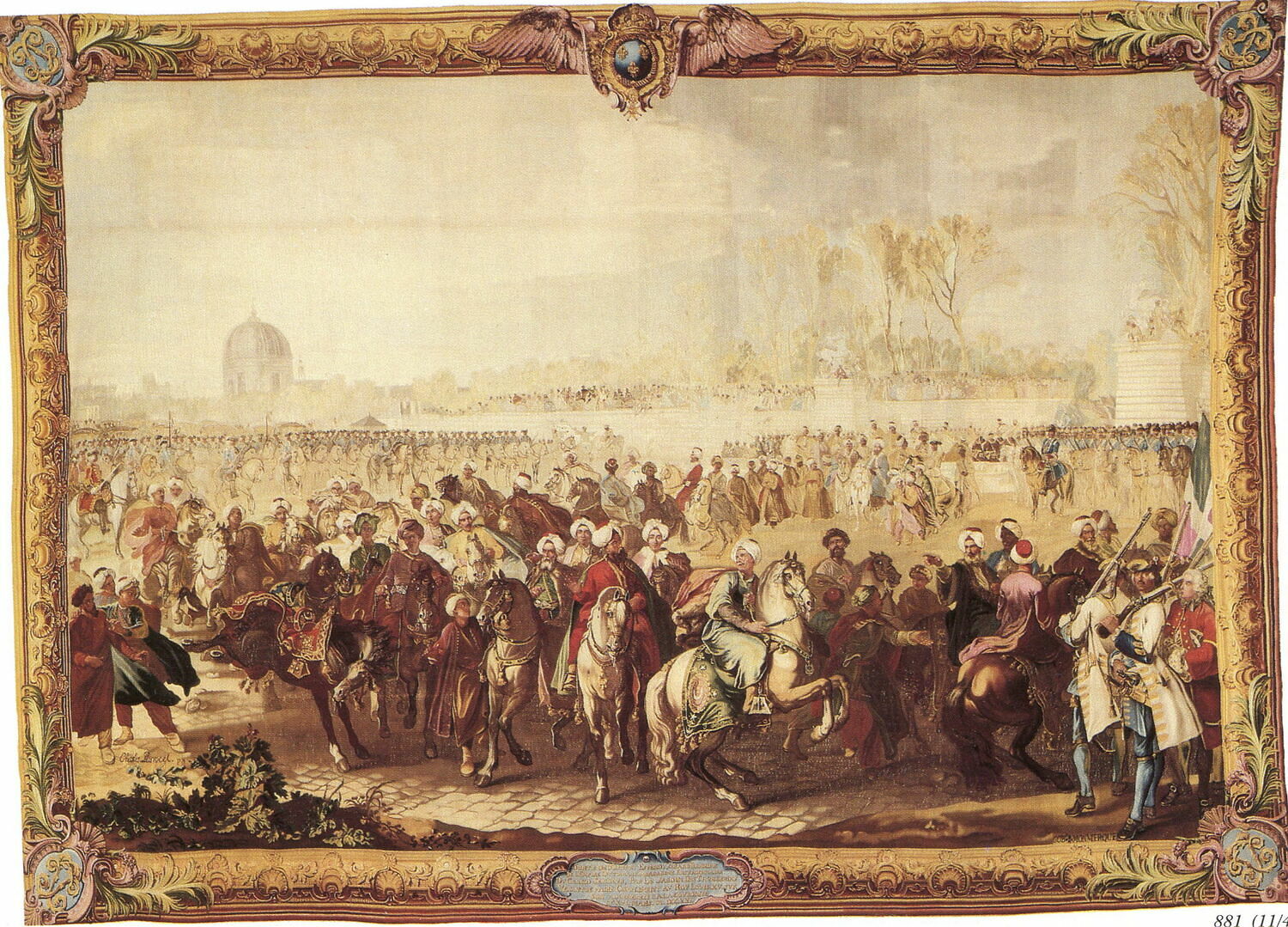 L'ambassadeur turc Mehemet Effendi quitte le jardin des Tuileries, 21 mars 1721, Parrocel, Charles, 2e quart du XVIIIe siècle (1727 - 1734)