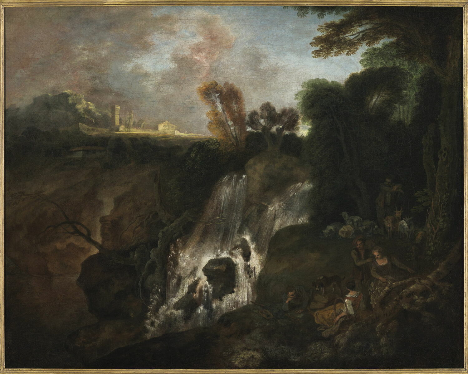 La Chute d'eau, Watteau, Jean-Antoine, 1e quart du XVIIIe siècle (1700 - 1725)