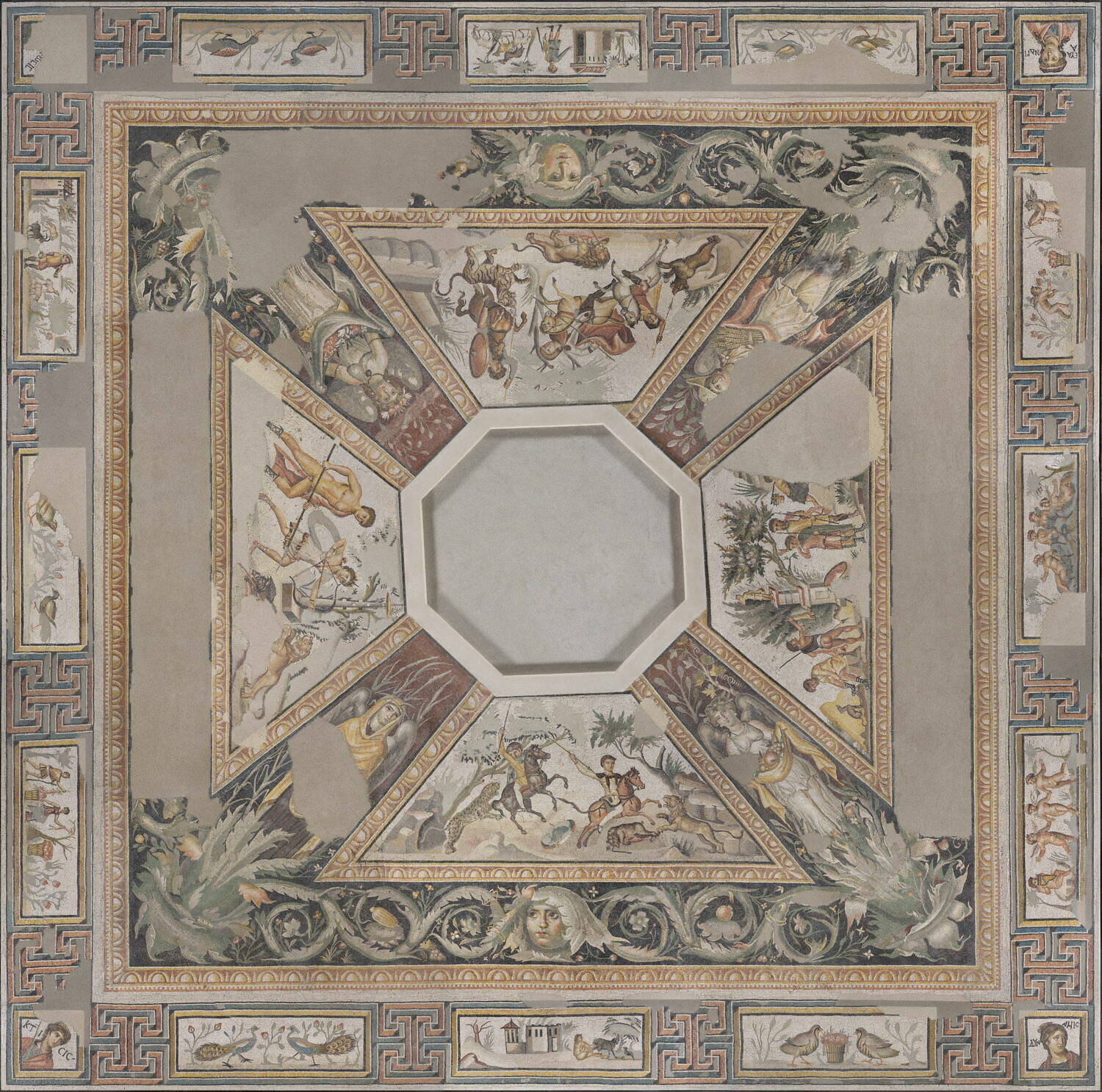Mosaïque des saisons, antiquité tardive

Date de création/fabrication : 1e moitié IVe s. ap. J.-C. (vers 325)