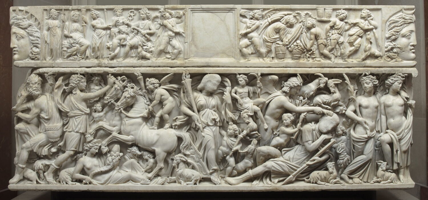 sarcophage ; couvercle de sarcophage, romain impérial

Date de création/fabrication : 2e quart IIIe s. ap. J.-C. (vers 235)