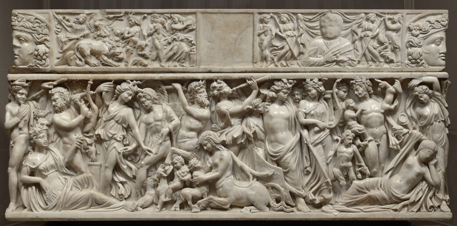 sarcophage ; couvercle de sarcophage, romain impérial

Date de création/fabrication : 2e quart IIIe s. ap. J.-C. (vers 230 - 235)