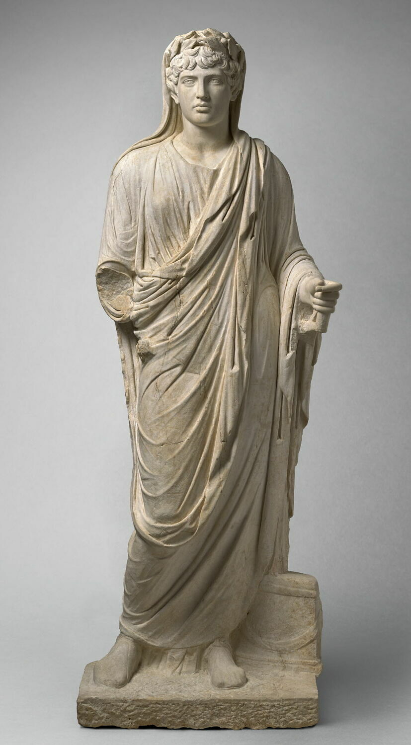 statue, romain impérial

Date de création/fabrication : 2e quart IIe s. ap. J.-C. (vers 130 - 138)