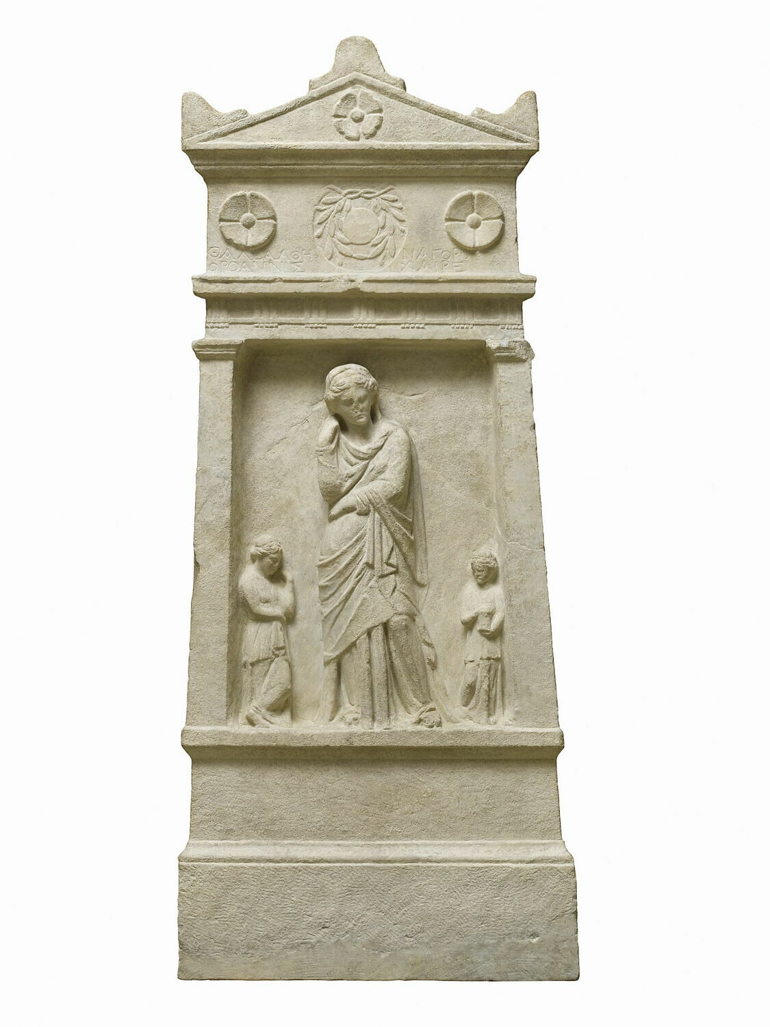 Stèle de Thaléa, hellénistique

Date de création/fabrication : 2e quart IIe s. av. J.-C. ; 3e quart IIe s. av. J.-C. (fin ; debut) (vers -150)